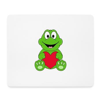 HERZ - LIEBE - LOVE - FROSCH - TIERISCH - VERLIEBT - Mousepad (Querformat) - Weiß - Vorne