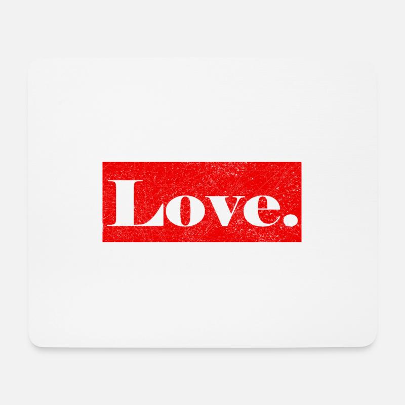 Love - Mousepad (Querformat) - Weiß