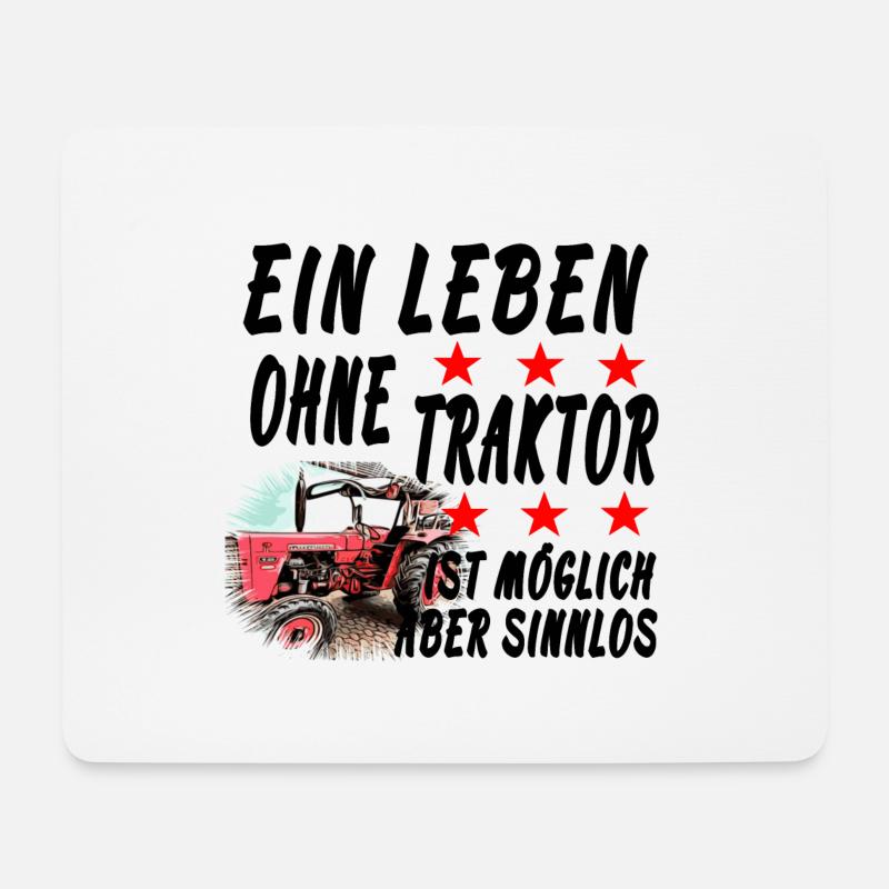 Traktor - Mousepad (Querformat) - Weiß