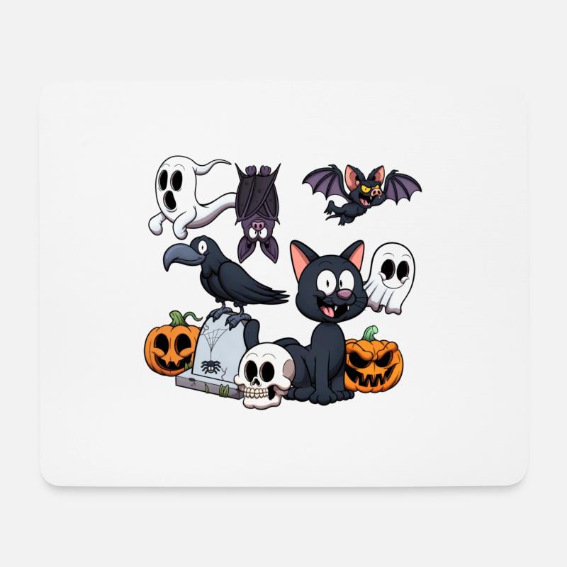 Halloween Charaktere - Mousepad (Querformat) - Weiß