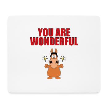 PFERD - PONY - WUNDERKERZEN - YOU ARE WONDERFUL - Mousepad (Querformat) - Weiß - Vorne