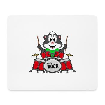 SCHLAGZEUGER - STINKTIER - MUSIKER - TIERISCH - Mousepad (Querformat) - Weiß - Vorne