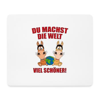 PFERDE - LIEBE - DU MACHST DIE WELT VIEL SCHÖNER! - Mousepad (Querformat) - Weiß - Vorne