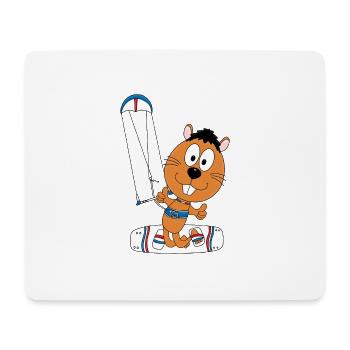 BIBER - OTTER - MARDER - KITER - KITE - KITESURFER - Mousepad (Querformat) - Weiß - Vorne