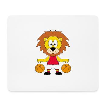 LÖWE - BASKETBALL - SPORT - TIER - TIERISCH - Mousepad (Querformat) - Weiß - Vorne