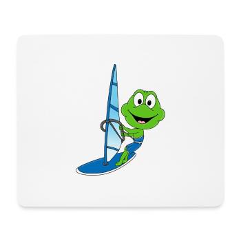 FROSCH - WINDSURFER - WINDSURFEN - SURFEN - SPORT - Mousepad (Querformat) - Weiß - Vorne