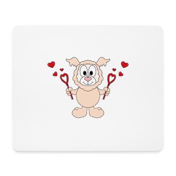 SEIFENBLASEN - LIEBE - LAMA - ALPAKA - HERZEN - Mousepad (Querformat) - Weiß - Vorne