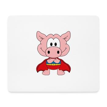 SUPERHELD - SCHWEIN - SAU - TIERISCH - KIND - BABY - Mousepad (Querformat) - Weiß - Vorne