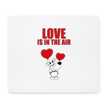LOVE IS IN THE AIR - LUFTBALLONS - LIEBE - HUND - Mousepad (Querformat) - Weiß - Vorne