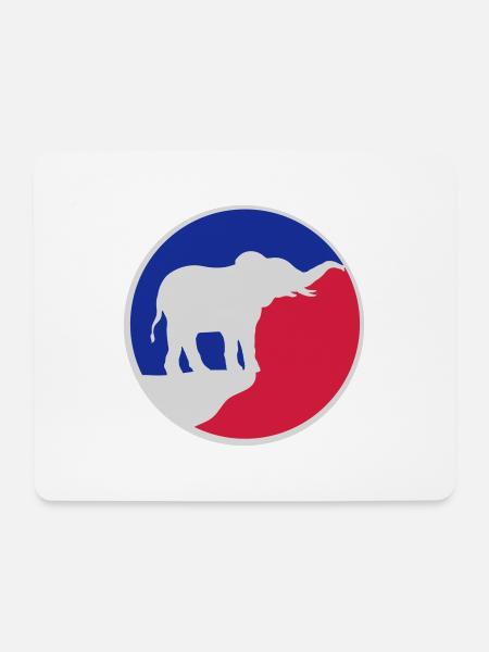 Elefant Silhouette Klippe Mond - Mousepad (Querformat) - Weiß