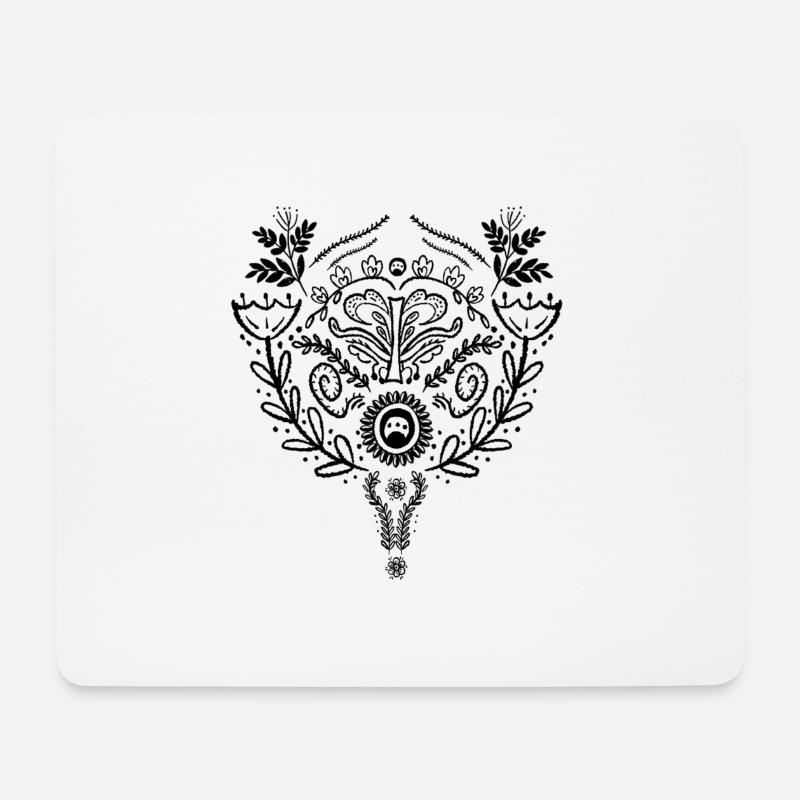 Folk Art Mandala l - Mousepad (Querformat) - Weiß