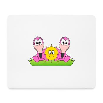FLAMINGOS - LIEBE - SOMMER - SONNE - SONNENSCHEIN - Mousepad (Querformat) - Weiß - Vorne