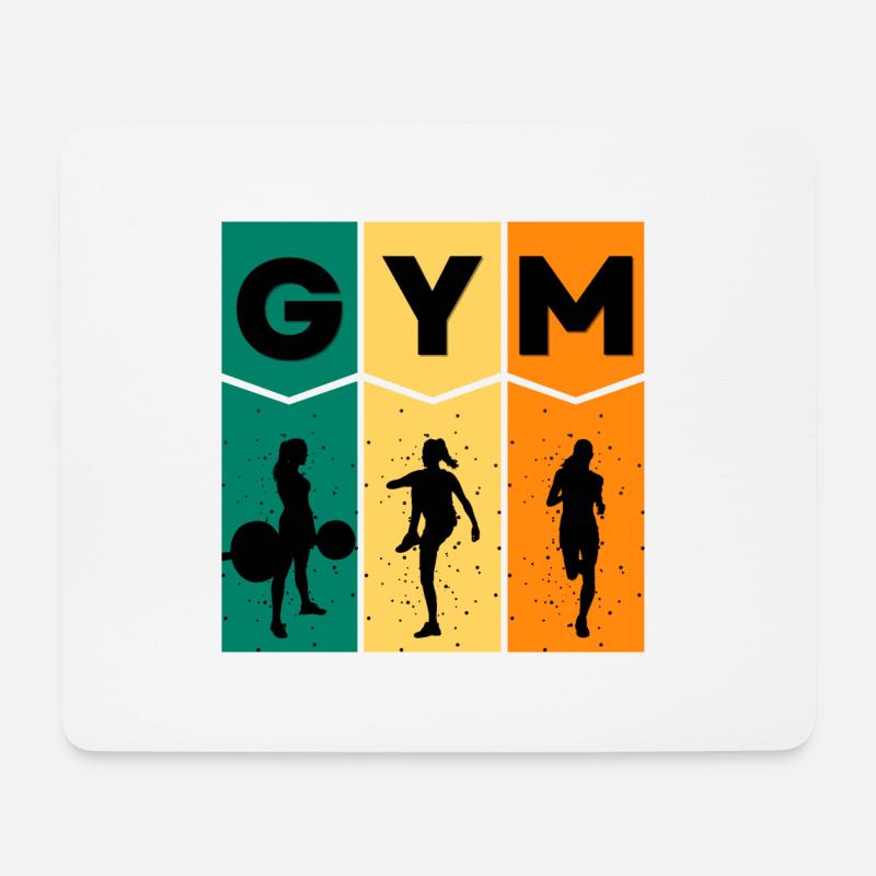 GYM Shirt Women - Mousepad (Querformat) - Weiß