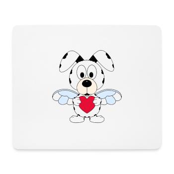 HUND - ENGEL - LIEBE - HIMMEL - TIERISCH - LOVE - Mousepad (Querformat) - Weiß - Vorne