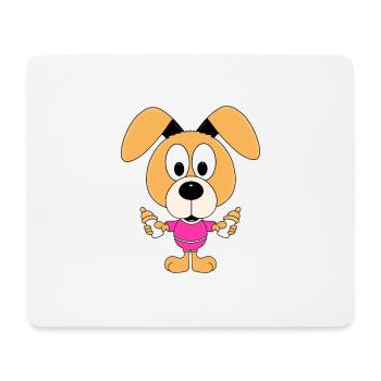 HUND - WELPE - NACHWUCHS - BABY - TIERBABY - Mousepad (Querformat) - Weiß - Vorne