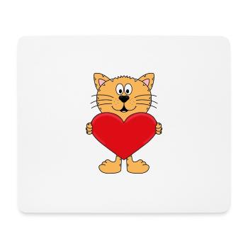 KATZE - HERZ - LIEBE - TIERLIEB - TIERISCH - LOVE - Mousepad (Querformat) - Weiß - Vorne