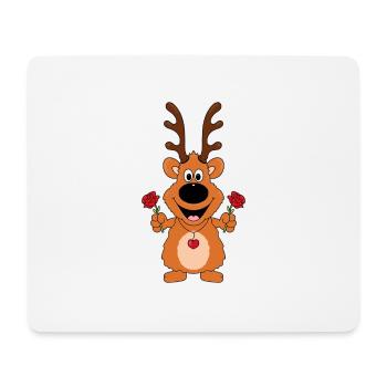 REH - BLUMEN - ROSEN - TIER - LIEBE - LOVE - Mousepad (Querformat) - Weiß - Vorne