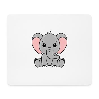 ELEFANT - TIER - KIND - BABY - NIEDLICH - TIERISCH - Mousepad (Querformat) - Weiß - Vorne