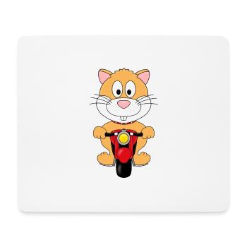 MOTORRAD - HAMSTER - BIKER - MOTORSPORT - TIER - Mousepad (Querformat) - Weiß - Vorne