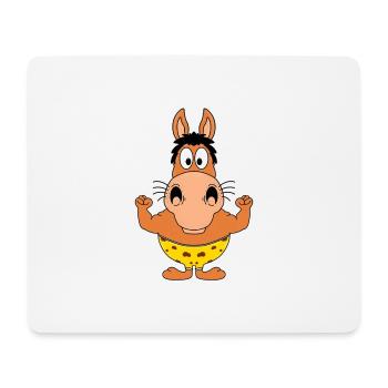 PFERD - STARK - MUSKELN - FITNESS - BODYBUILDING - Mousepad (Querformat) - Weiß - Vorne