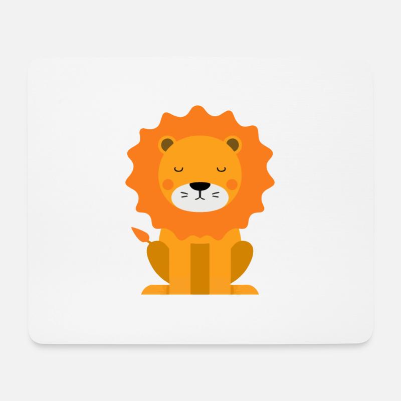 Löwe, meditierend - Mousepad (Querformat) - Weiß