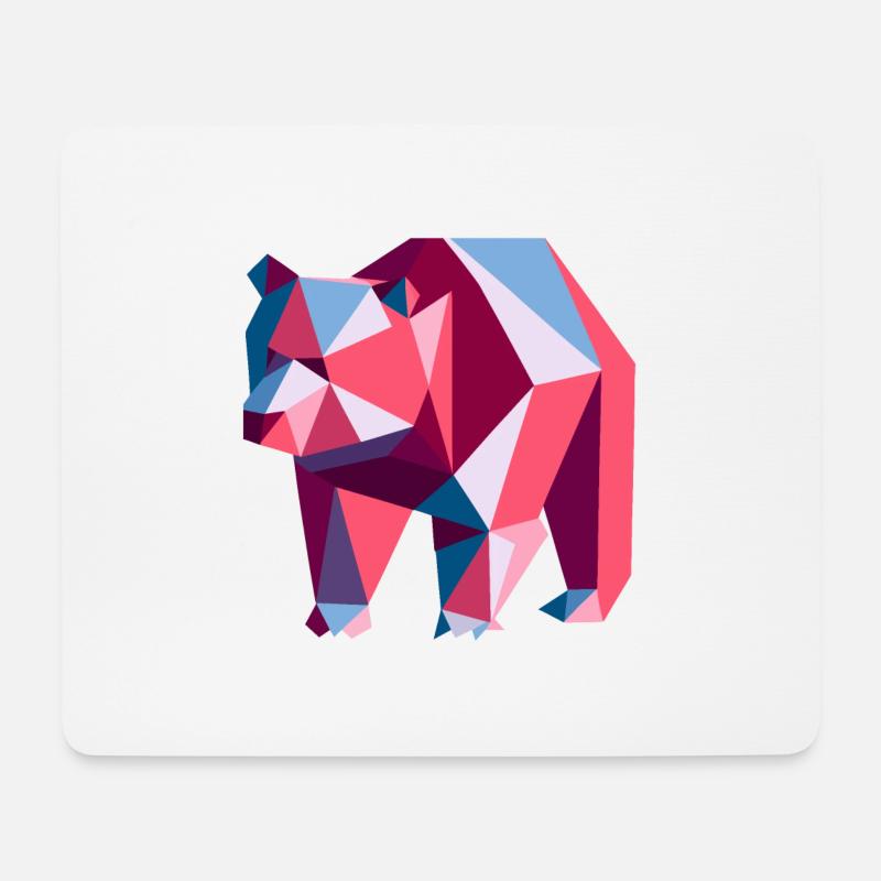 Bär, geometrisch, Vektor art, abstrakt, Tier - Mousepad (Querformat) - Weiß
