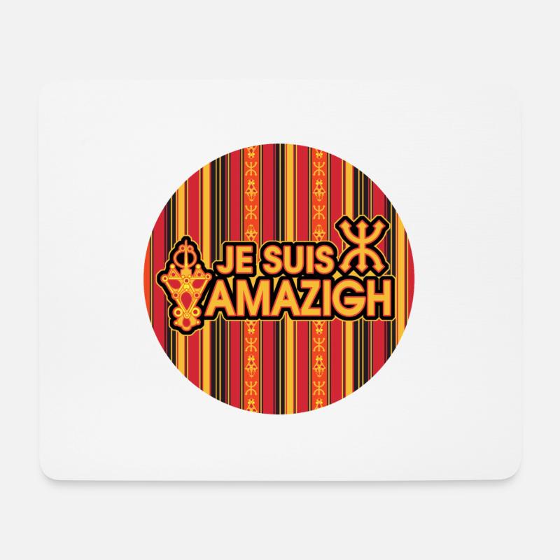 JE SUIS AMAZIGH - BIJOUX KABYLE - Tapis de souris (format paysage) - blanc
