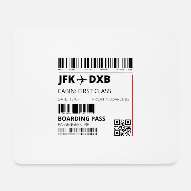 Boarding Pass - Mouse Pad (horizontal) - white
