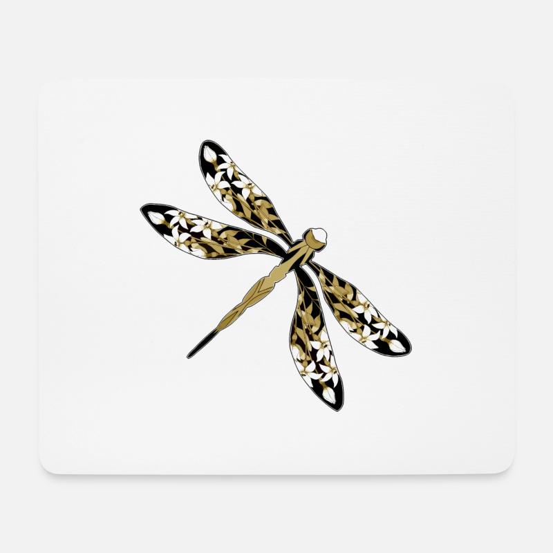 Libelle - Mousepad (Querformat) - Weiß
