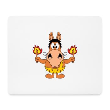 STEINZEIT - PFERD - PONY - FEUER - TIERISCH - Mousepad (Querformat) - Weiß - Vorne