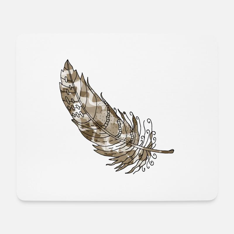 Feder - Mousepad (Querformat) - Weiß