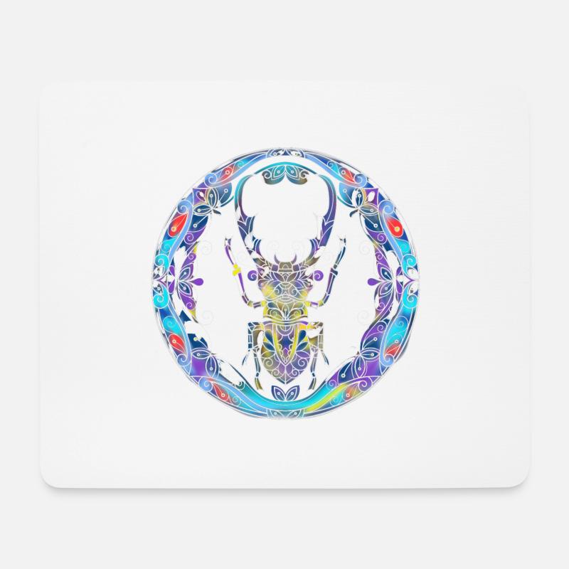 Farbenfroher Skarabäus - Mousepad (Querformat) - Weiß