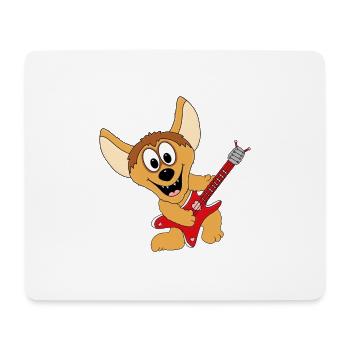 GITARRE - GITARRIST - HYÄNE - MUSIK - MUSIKER - Mousepad (Querformat) - Weiß - Vorne