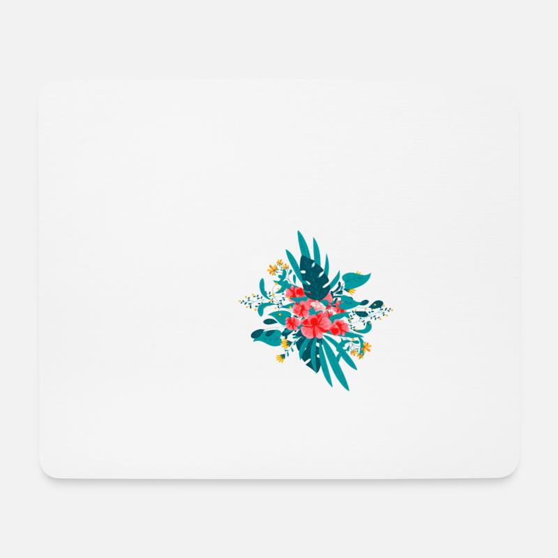 Buchstabe V geblümt - Mousepad (Querformat) - Weiß