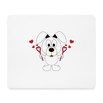 HUND - LIEBE - SEIFENBLASEN - TIERLIEB - TIERISCH - Mousepad (Querformat) - Weiß - Vorne