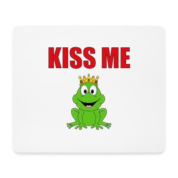 KISS ME - FROSCHKÖNIG - FROSCH - TIERISCH VERLIEBT - Mousepad (Querformat) - Weiß - Vorne
