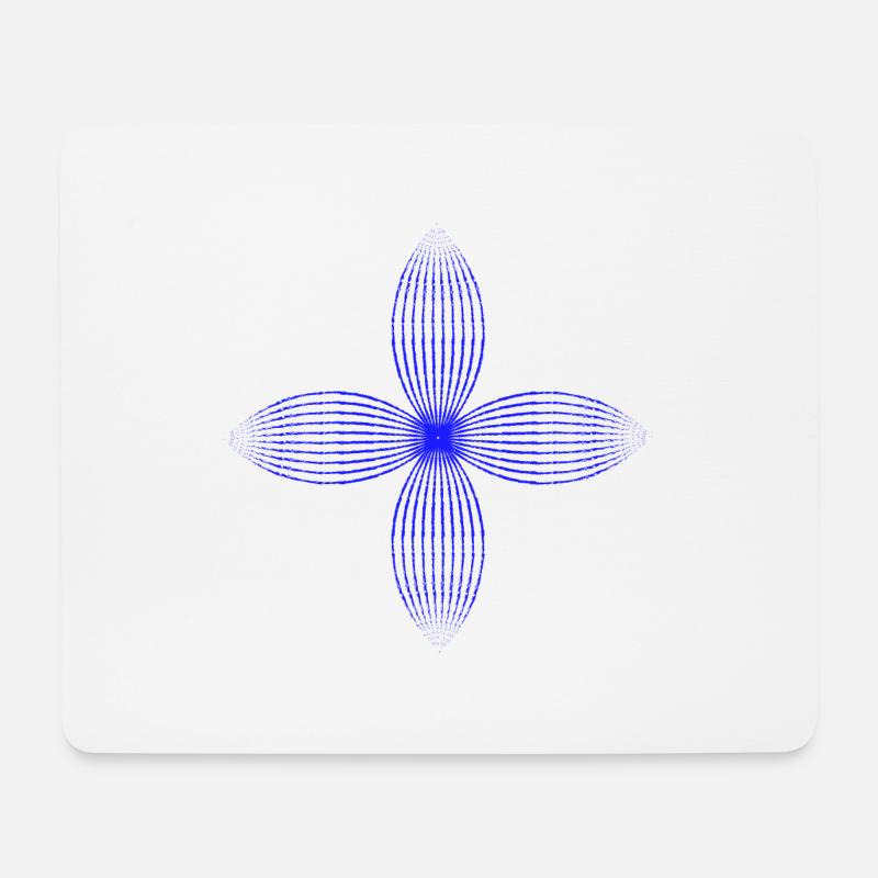 Stammesblume (blau) - Mousepad (Querformat) - Weiß