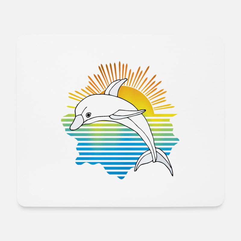 Delfin - Mousepad (Querformat) - Weiß