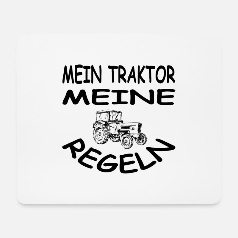 Traktor - Mousepad (Querformat) - Weiß