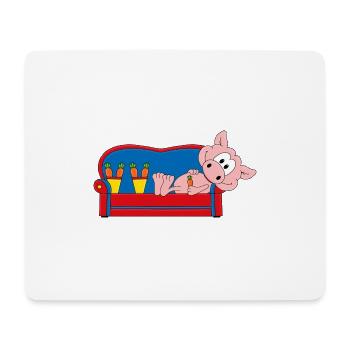 SCHWEIN - SOFA - WOCHENENDE - URLAUB - FERIEN - Mousepad (Querformat) - Weiß - Vorne