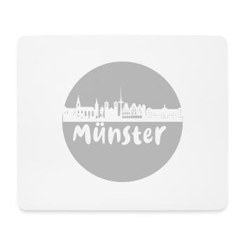 Münster, circle, skyline, silhouette, grey - Mouse Pad (horizontal) - white - Front