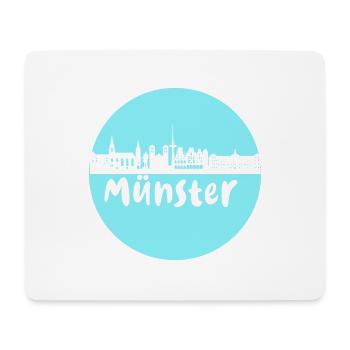 Münster, circle, skyline, silhouette, blue - Mouse Pad (horizontal) - white - Front