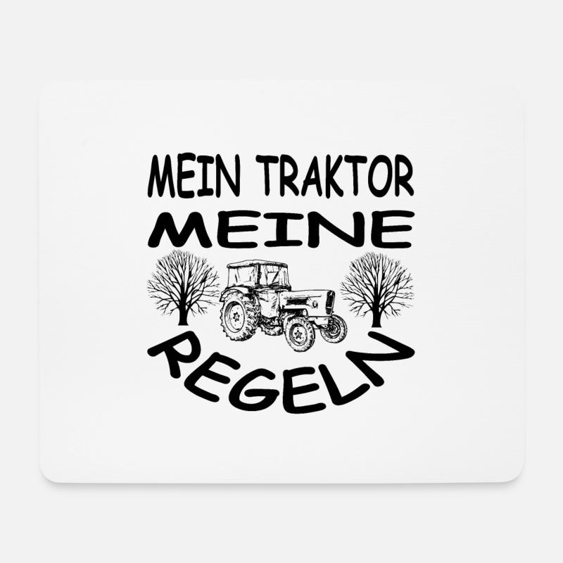 Traktor - Mousepad (Querformat) - Weiß
