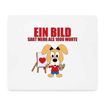HUND - MALER - KÜNSTLER - LIEBE - EIN BILD SAGT... - Mousepad (Querformat) - Weiß - Vorne