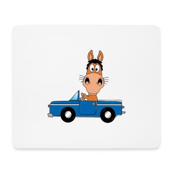 PFERD - PONY - AUTO - TIER - TIERISCH - Mousepad (Querformat) - Weiß - Vorne