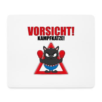 VORSICHT! KAMPFKATZE! - BOXER - BOXEN - KATER - Mousepad (Querformat) - Weiß - Vorne