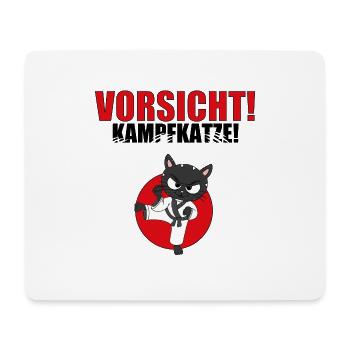VORSICHT! KAMPFKATZE! - KARATE - JUDO - JAPAN - Mousepad (Querformat) - Weiß - Vorne