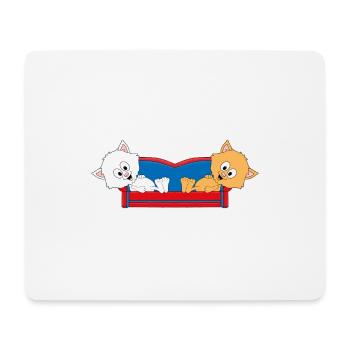 KATZEN - SOFA - CHILLEN - RELAXEN - KATZE - LIEBE - Mousepad (Querformat) - Weiß - Vorne