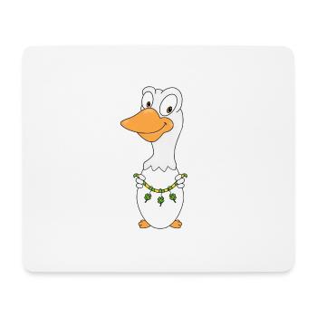 GANS - KLEEBLÄTTER - GLÜCKSBRINGER - TIERISCH - Mousepad (Querformat) - Weiß - Vorne