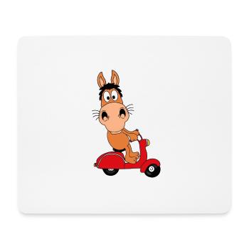 PFERD - PONY - ROLLER - TIER - TIERISCH - Mousepad (Querformat) - Weiß - Vorne